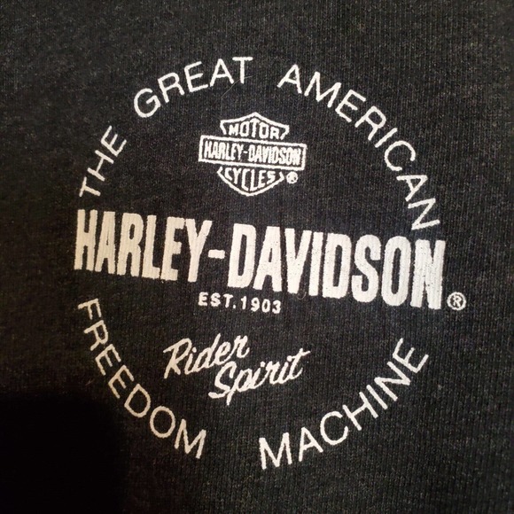 Official HARLEY DAVIDSON Womens Sweatshirt black Small American freedom machine - Picture 3 of 10